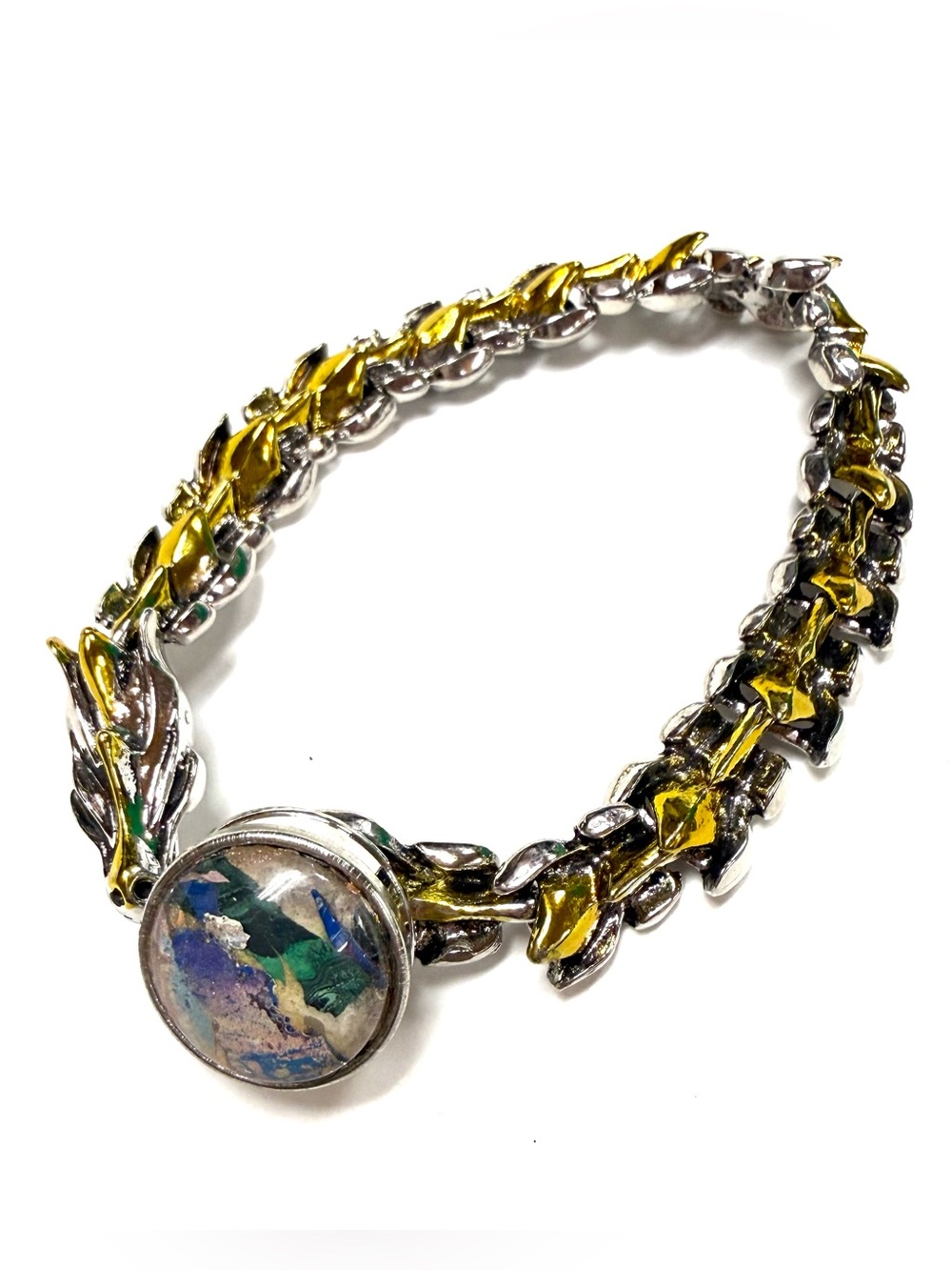 Snap bracelet Dragon gold and silver color with Handmade 20mm snap SB20